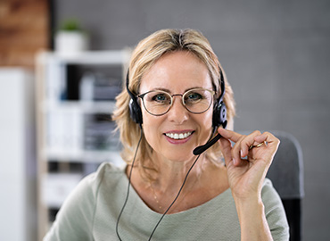 front desk on phone