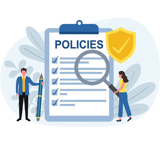 background cartoon policies graphic